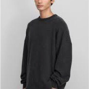 Folio cashmere Men's Charcoal Crewneck Sweater